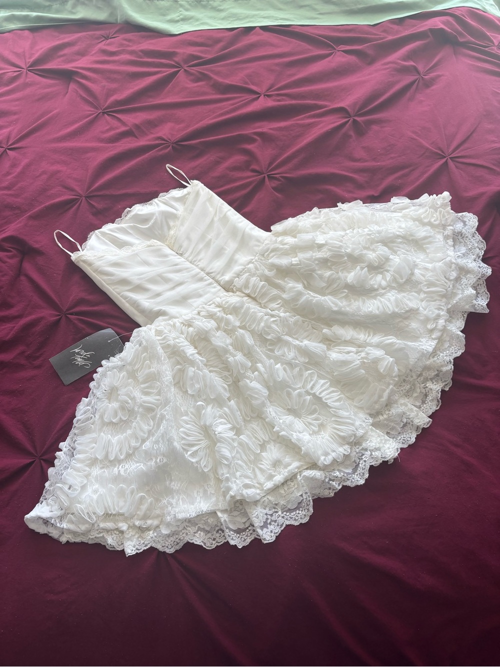 Jessica McClintock White Lace Slip Dress - Picture 13 of 16